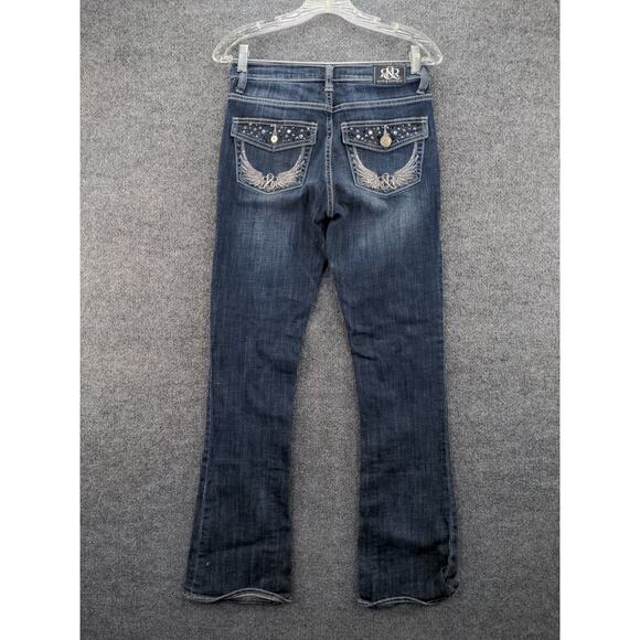 Womens Rock & Republic Kasandra Jeans Size 4M Blue Denim Decorated Pockets Bling - Picture 2 of 10
